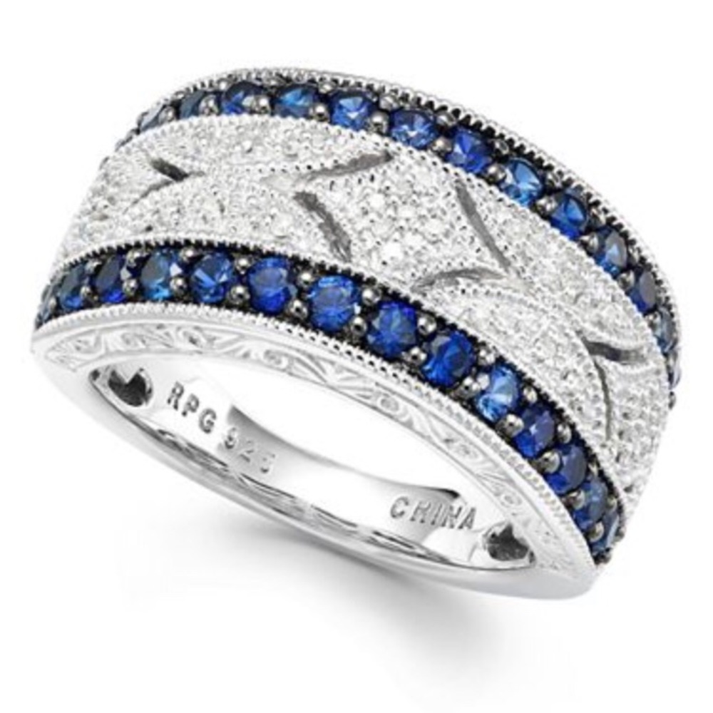 Sapphire (1 ct. t.w.) and Diamond (1/10 ct. t.w.)